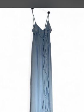 Light Blue Ruffled Maxi Dress - Women's